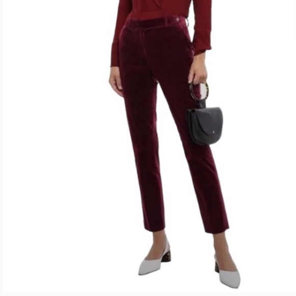 TheoryWomen’s Merlot Corduroy Cropped Ankle Pants Trousers, Size 4